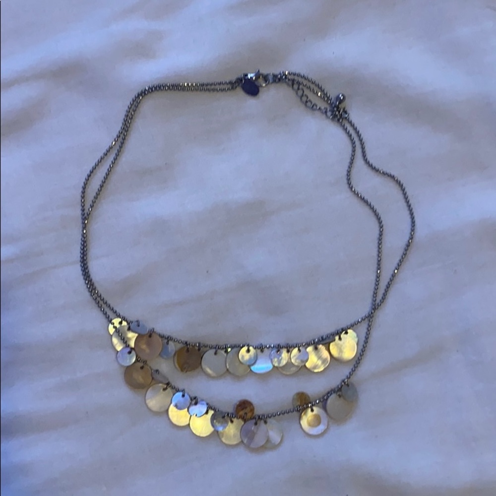 Silver two layered necklace